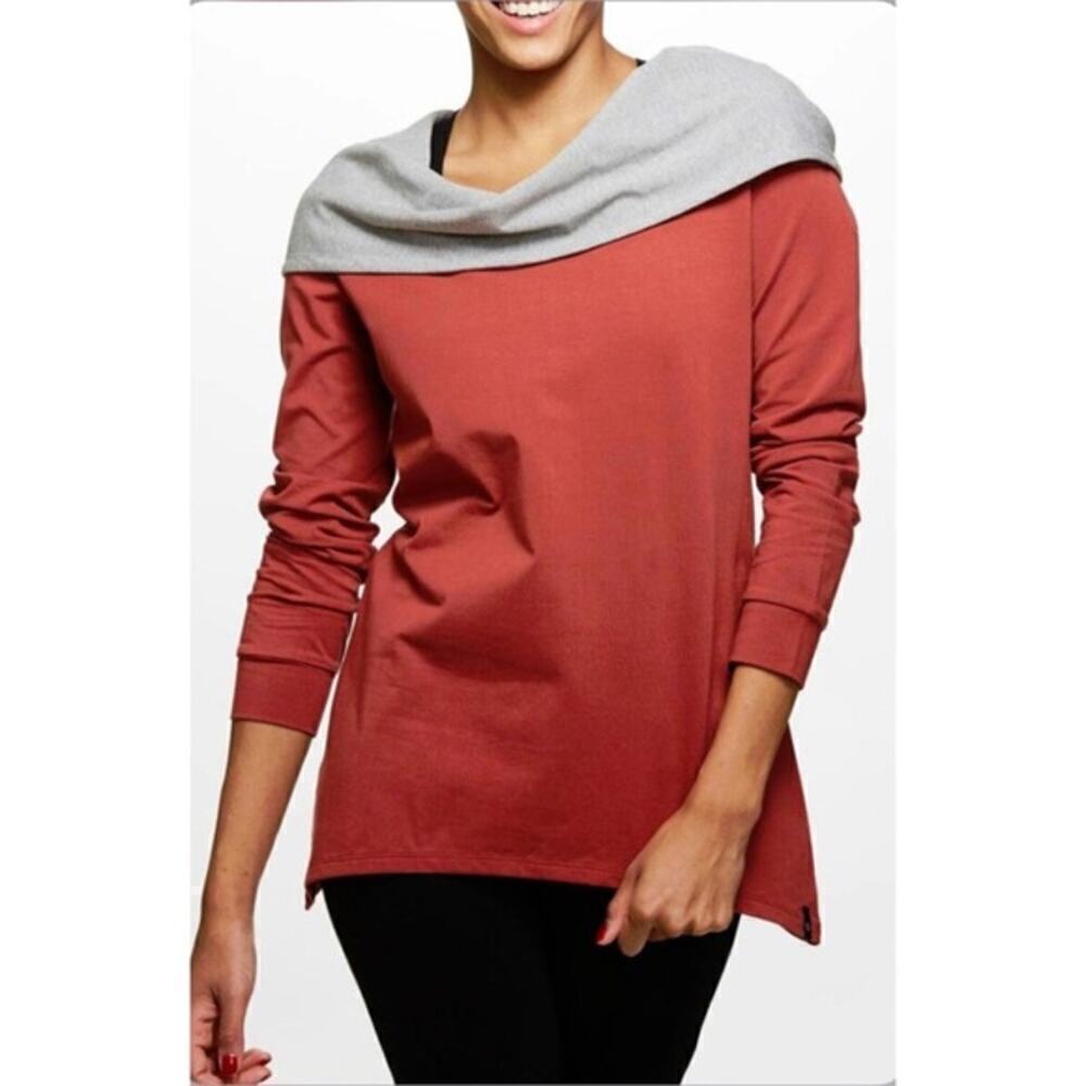 Satva Organic Cotton Cowl Neck Long Sleeve Hoodie Sweatshirt‎ Size Medium